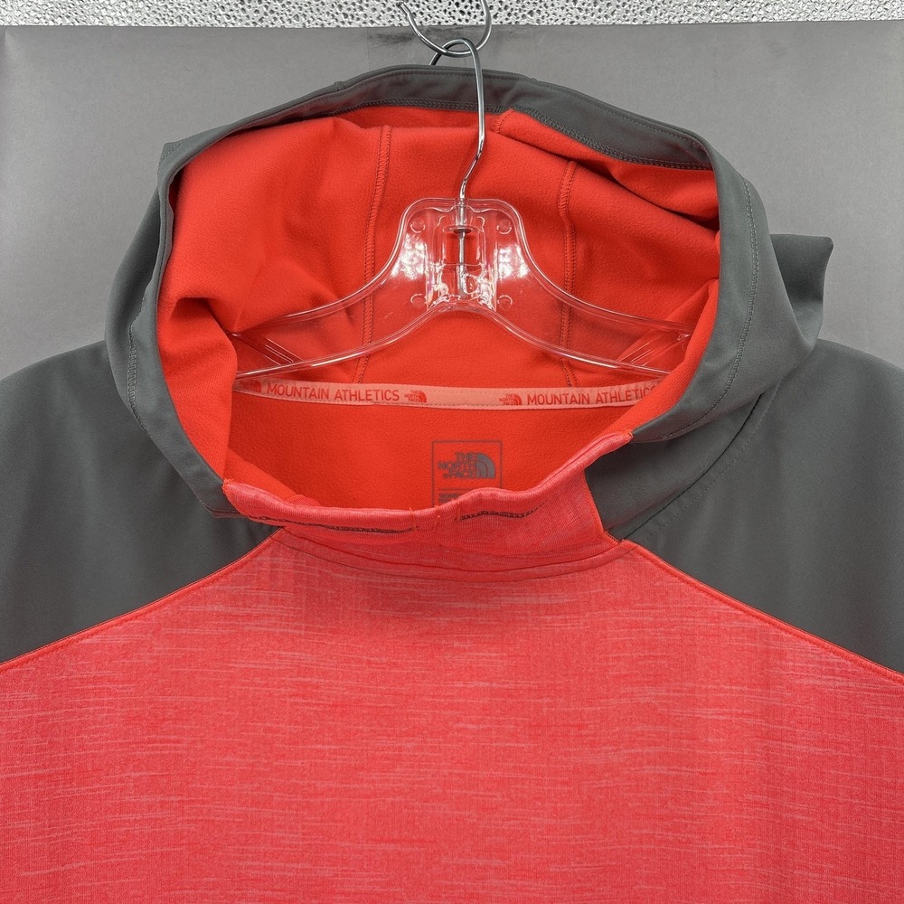 The North Face Hoodie Womens XL Red Pink Pullover Sweatshirt Fleece Lined Long - Picture 2 of 14